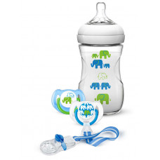 Philips Avent Natural 260ML Elephant Design Gift Set (SCD627/13)