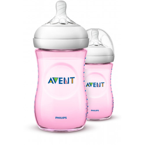 Philips Avent Natural II PP 260ML Bottle PK2 (Pink) - (SCF694/23)