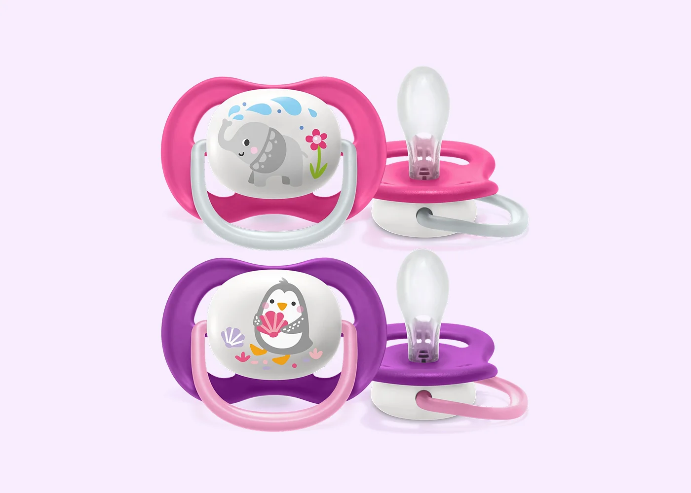 SCF080-08-(1) Soother Ortho 6-18M (SCF080/08) Girl Elep/Peng - Image 1