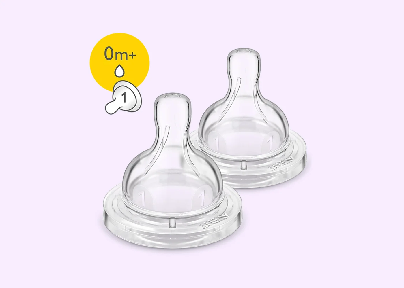 SCF631-27 Silicone Teat 0m+ / 1h PK2 (SCF631/27) - Image 1
