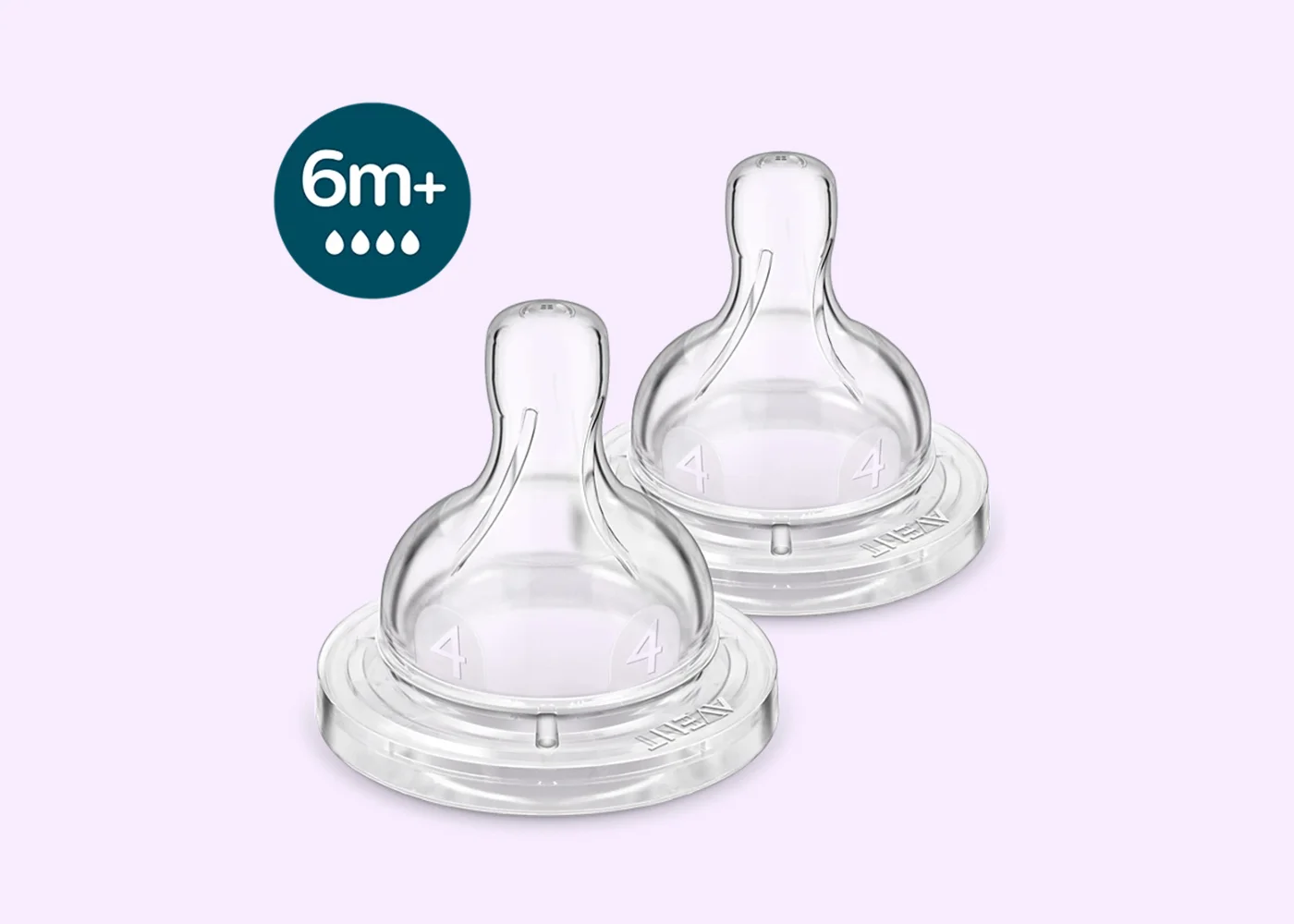SCY764-02 Silicone Teat 6m+ / 4h PK2 (SCY764/02) - Image 1
