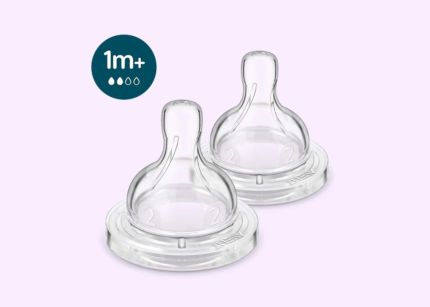 SCY762-02 Silicone Teat 0m+ / 1h PK2 (SCY762/02) - Image 1